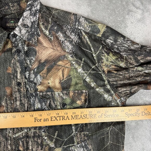 RedHead Mens Mossy Oak Break Up Camouflage Hunting Lightweight Camo Button Shirt - Picture 7 of 8
